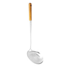 Schaumkelle, 43 cm langer Wok-Wender, Edelstahl-Sieb