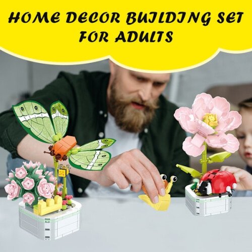Ensemble de construction de bouquets de fleurs, jouets de construction de fleurs, blocs de construction de fleurs, projet créatif pour la 2