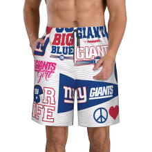 Pantaloni da spiaggia casual da uomo NY_Giants, pantaloncini sportivi con logo della squadra di football, maniche corte, ideali come regalo per gli