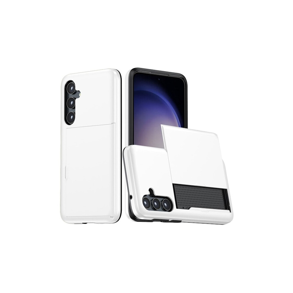 Compatible With Samsung Galaxy S24 Plus Case With Slide Card Holder - White 9164030518506
