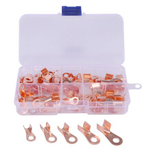 Kit de terminais de crimpagem de fio com anel de cobre e barril aberto OT10A20A30A40A50A (pacote com 70)
