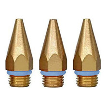 3Pcs Hot Glue- Tips 7/16Inches Thread Copper Nozzles for Hot Melting Glue- Bore Size 0.05inch 0.06in 0.08inx1.26in