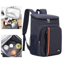 Mochila térmica de 18 litros de gran capacidad, impermeable, para picnic, con refrigerador, ideal para estudiantes, escuela y viajes. Color azul