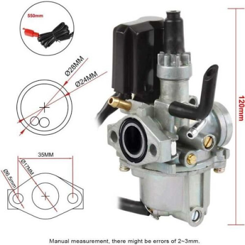 Carburador de 17mm para scooter, compatível com Speedfight 1 e 2 de 50cc. 2