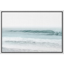 Unframed Canvas Print Wall Art, Ocean Wave on Washed Out Beach, Nature Wilderness Photography, Modern Nautical Scenic, Multicolor, 24"x36" White