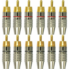 12 Stück RCA-Stecker, RCA-Audio- und Videostecker, RCA-Audioanschluss, lötfreie RCA-Stecker, RCA-Steckverbinder
