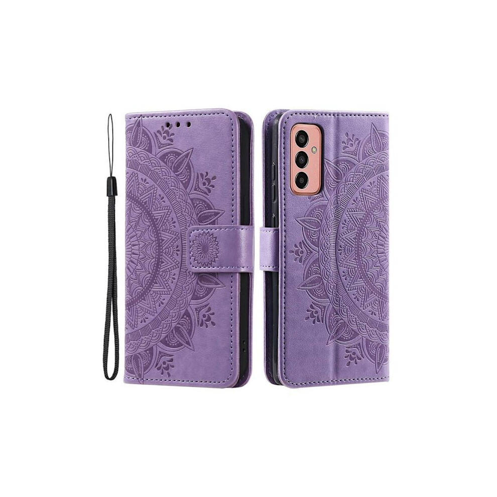 Skalo Compatible With Samsung A14 4G/5G Mandala Wallet Case - Purple 9164030637627