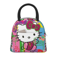 Hello Kitty -lounaslaukku, kannettava eristetty lounasrasia, jäähdytinkassi etutaskulla miehille, naisille ja teini-ikäisille