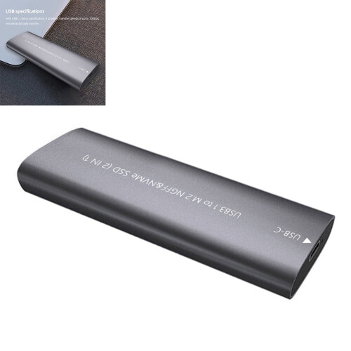 jixopn M.2NGFF/MVMe SSD σε USB3.1 Εξωτερική θήκη SSD M.2Key SSD Box (CCA γκρι)