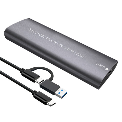 jixopn M.2NGFF/MVMe SSD σε USB3.1 Εξωτερική θήκη SSD M.2Key SSD Box (CCA γκρι) 1