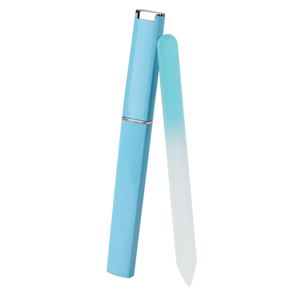 Glass Nail File with Case for Natural Nails, DoubleSided Tempered Glass, Gentle Nail Smoothing