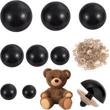180Pcs Safety Eyes 8 Sizes 10-24mm for Amigurumi Crochet Plush Dolls with Washers, Plastic Animal Eyes
