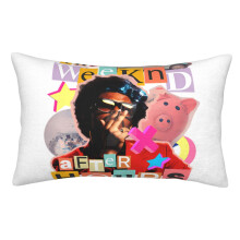 The Weeknd -tyynyliinat, superpehmeät ja mukavat pörröiset tyynyliinat vetoketjulla, 50x75 cm, makuuhuone, sohva, sohva, kaikkiin vuodenaikoihin