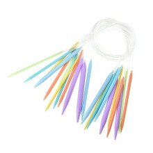 12 pcs Plastic Knitting Needles 80 cm, Circular Knitting Needles, Tools for Knitting Projects multicolor one size
