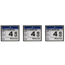 3x profesjonelle 4 GB kompakt flash-minnekort (hvitt og blått)