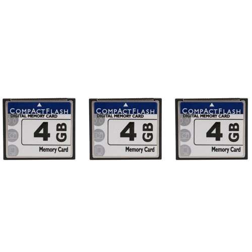3 schede di memoria Compact Flash professionali da 4 GB (bianche e blu)