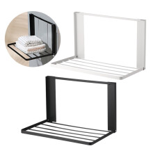 SUSUchens Magnetic Folding Storage Rack Wall-mounted Towel Organizer Shelf Magnetic Storage Caddy for Washing Machine Fridge White