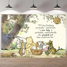 Χαριτωμένο σκηνικό Winnie για baby shower 57x37 ιντσών με αποσπάσματα φωτογραφίας Pooh και