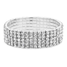 NANAHuang Mote Sølvfarget Elastisk 1/2/3/4/5 Rader Armbånd Ankelkjede Ankelkjede Rhinestones Fotsmykker Krystallarmbånd