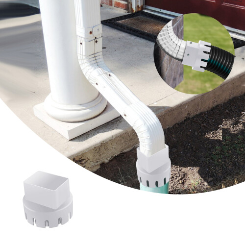 Washranp Downspout Adaptor,Plastic Easy Installation Drain Pipe Extender Connector 2