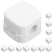 Conjunto de 12 Presilhas para Cabos, Organizador de Mesa de Escritório, para Eletrodomésticos, com Ímã em ABS Branco.