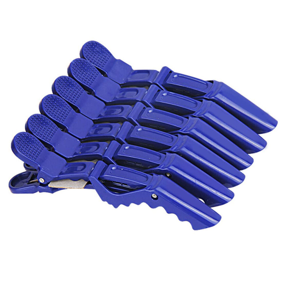 Unisex Blue Hair Sectioning Clips Pack Of 6 Alligator Hair Clips With Secure Grip For Salon And Home