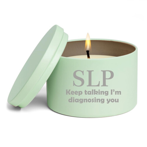 Doftljus present 225 g med lock SLP Logoped (Citrus - Grön)
