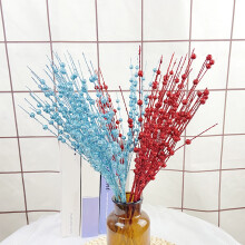 Vnanda10 peças de galhos artificiais com frutinhas - Galhos decorativos de arame para árvore de Natal, decoração de festas, flores de seda e