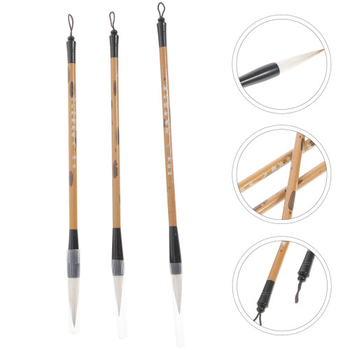 3Pcs Calligraphy Brush Traditional Writing Brush Multi-function Painting Brush 2