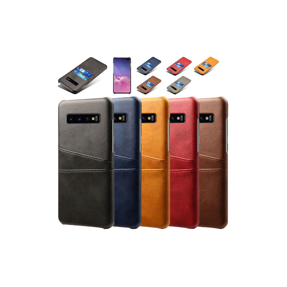 Compatible With Samsung S10+ Protection Shell Case Leather Card Visa Amex Mastercard - Compatible With Samsung Galaxy S10+ Blue 9164030228498