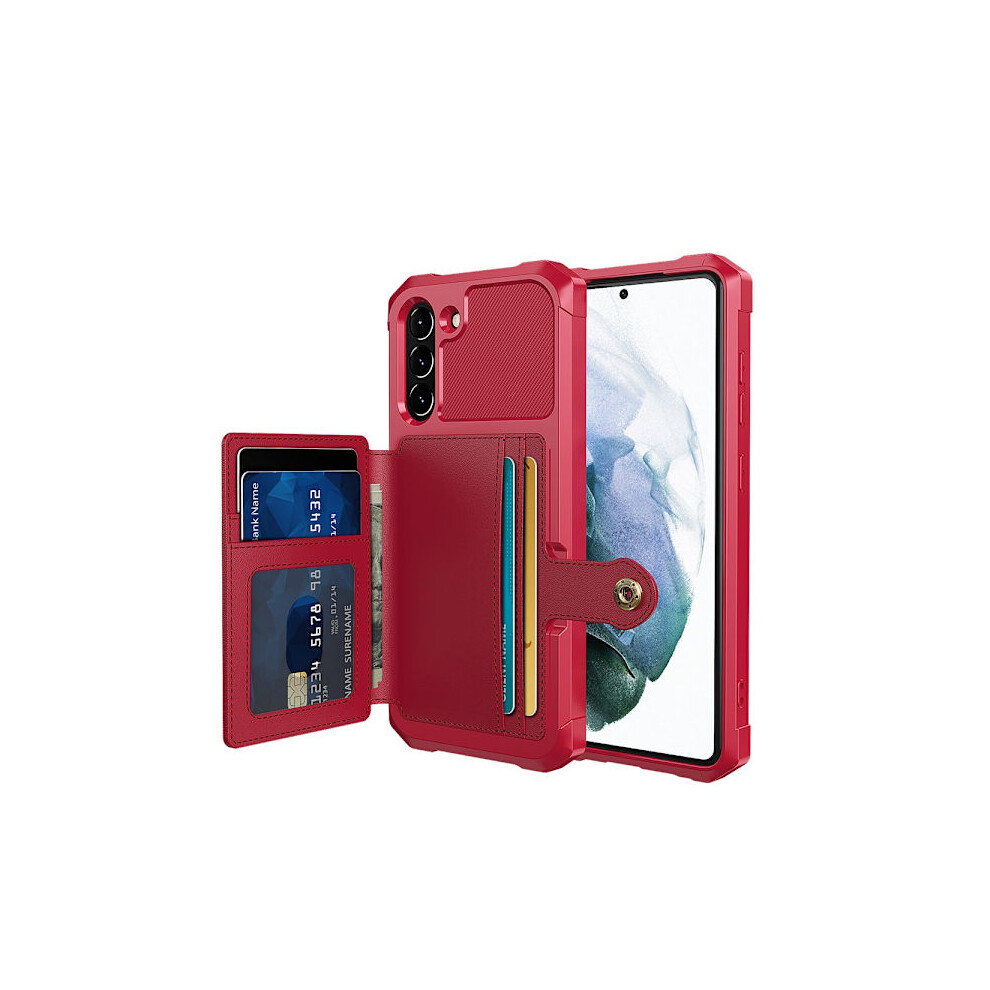 Smooth Case With Card Slot - Compatible With Samsung Galaxy S21 Fe Red 9164030228382