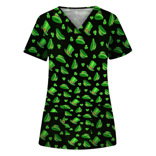 Honeeladyy Discount Ημέρα του Αγίου Πατρικίου Scrubs_Top Γυναικείες Στολές Εργασίας Νοσοκόμας 1