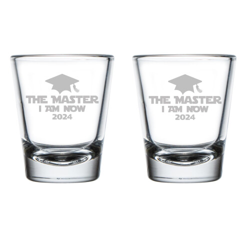 Σετ 2 Σφηνοπότηρων 1,75oz Σφηνοπότηρο The Master I Am Now2024 Αστείο Δώρο Αποφοίτησης για