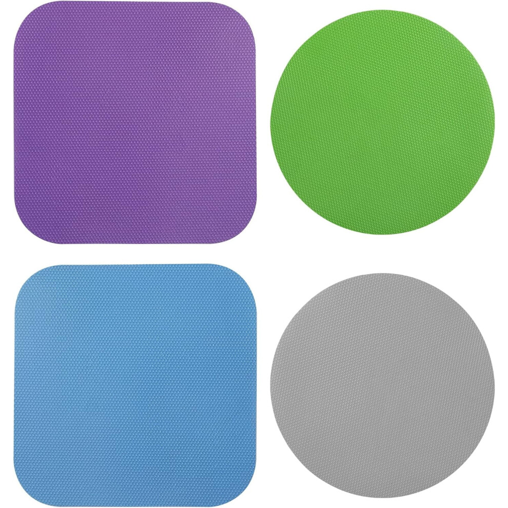 Blue/Purple Changmaius 4Pcs Jar Opener Gripper Pads, Rubber Jar Grippers Multi-Function Jar Opener For Seniors With Weak Hands Coasters (, Purple)