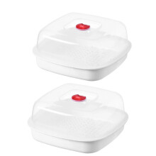 2 piezas de vaporera creativa de silicona de alta calidad para alimentos, para cangrejo, arroz y pescado, apta para microondas, con tapa. Utensilios