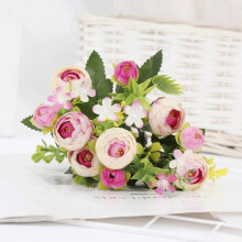 Opruiming! Rozen, kunstbloemen, zijden bloemen met stelen, nepbladeren, kunstbloemenboeket, bruiloftstafeldecoratie, bruidsboeketdecoratie