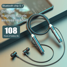 SUSUchens BT63 Headset met grote batterijcapaciteit, TF-kaartsleuf, magnetische opslag, draadloze Bluetooth-compatibele nek-in-ear oordopjes voor