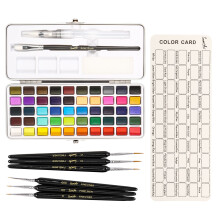 Coffret de peinture aquarelle Wekvgz portable avec pinceaux et accessoires, idéal pour les voyages, multifonctionnel pour débutants, adultes et