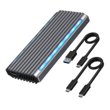 M.2 NVMe NGFF SSD-behuizing USB 3.1 Type-C 10 Gbps SATA HDD Box 2230/2242/2260 RGB LED Dual Protocol M2SSD-behuizing