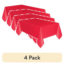(4er-Pack) Rote Partytischdecken aus Kunststoff, 108 x 54 Zoll, 3 Stück, So wird gefeiert!