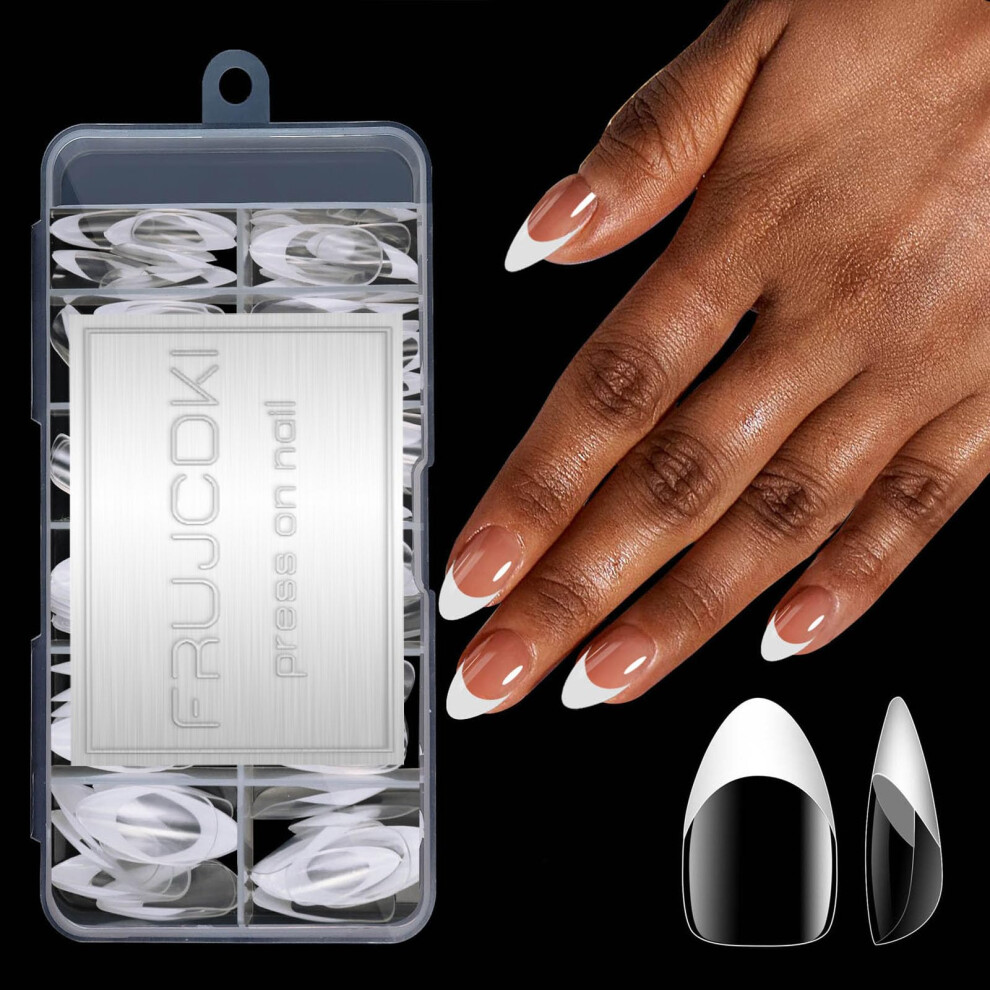 White 120Pcs Almond Soft Gel Nail Tips Preshaped Full Cover Breakresistant Extensions