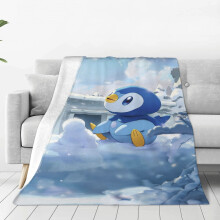 Piplup Anime -peittoheitto Vuodevaatteet Huoneen sisustus Flanellihuovat Sängylle Sohvalle