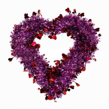 Couronne en forme de cœur Prettyui pour la Saint-Valentin, fil de métal avec cœurs en aluminium, décoration à suspendre pour mariage,