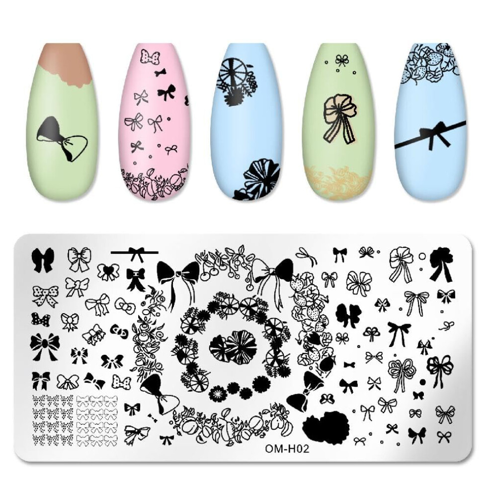Valentines Nail Art Stamping Plates with Butterfly, Heart and Floral Designs, Reusable Templates
