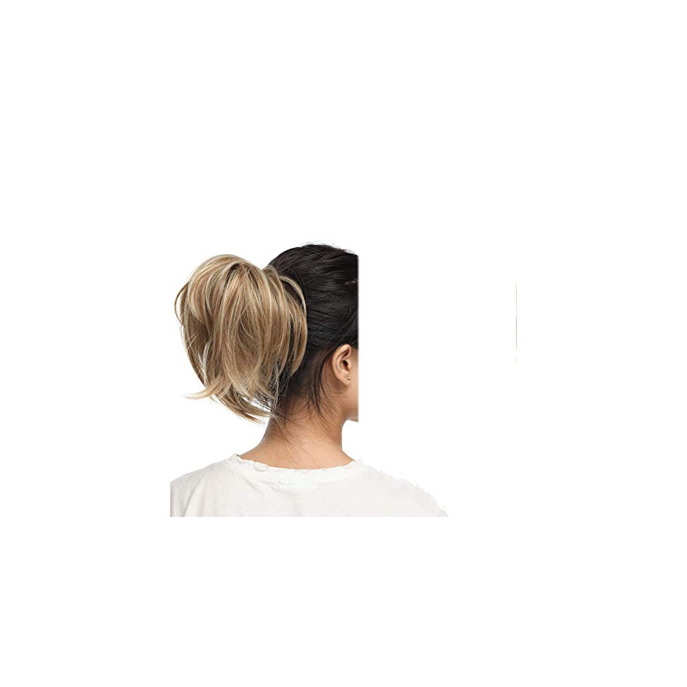 12 Inch Synthetic Wavy Clip In Ponytail Extension for Women, Heat Resistant Hairpiece