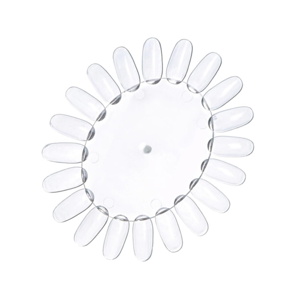 10pcs Transparent Acrylic Sunflower Nail Art Display Wheel for Polish Color Swatch and Practice