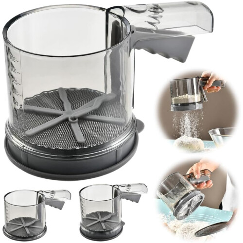 Double Layer Flour Sifter Cup with Ergonomic Handle for Easy SemiAutomatic Baking 2