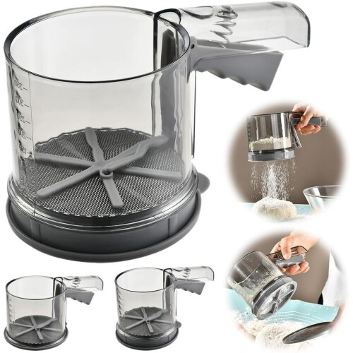 Double Layer Flour Sifter Cup with Ergonomic Handle for Easy SemiAutomatic Baking 1
