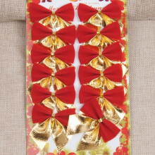 12 Stück Mini-Weihnachtsanhänger (5 cm) mit Schleifen
