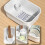 Txmfgh Dish Storage Box - Stackable, Large Capacity, Multigrid Design, Antiskid Base, Easy to Clean, Perfect for Kitchen Organization and Picnic Use. 5